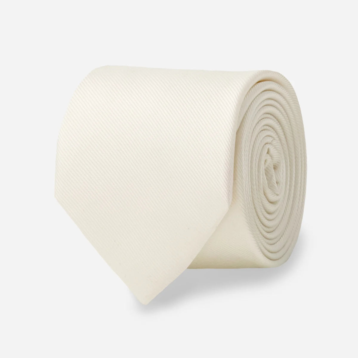 Grosgrain Solid Ivory Tie